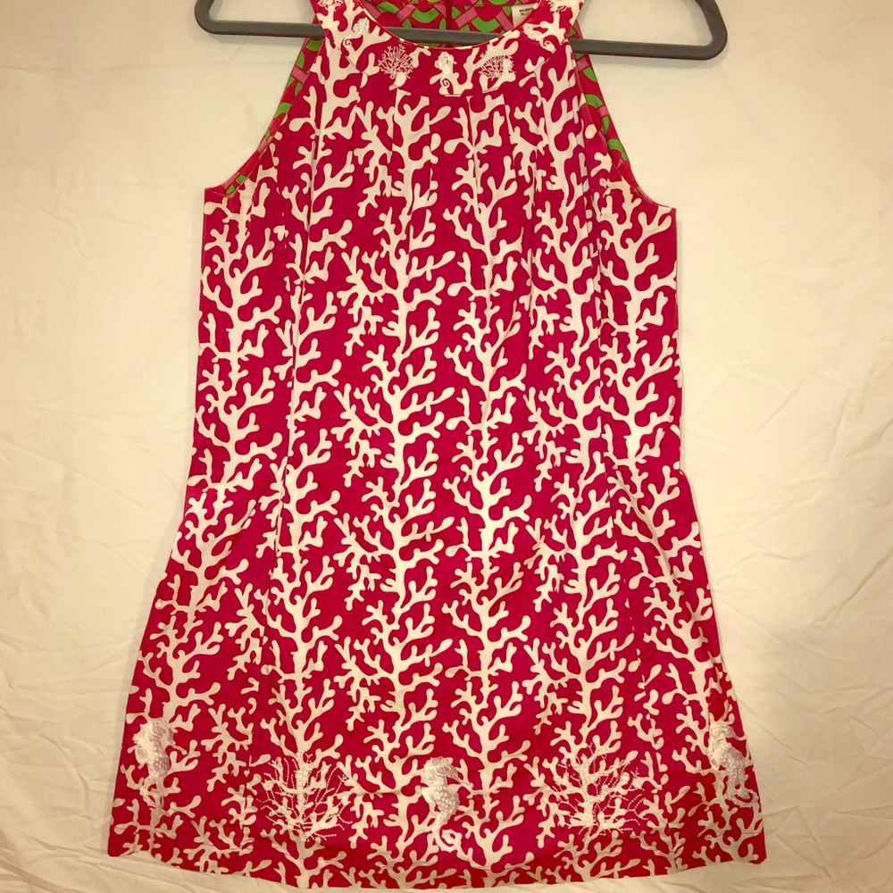Dizzy Lizzie Coral Island Seahorse Pink Tank Dress